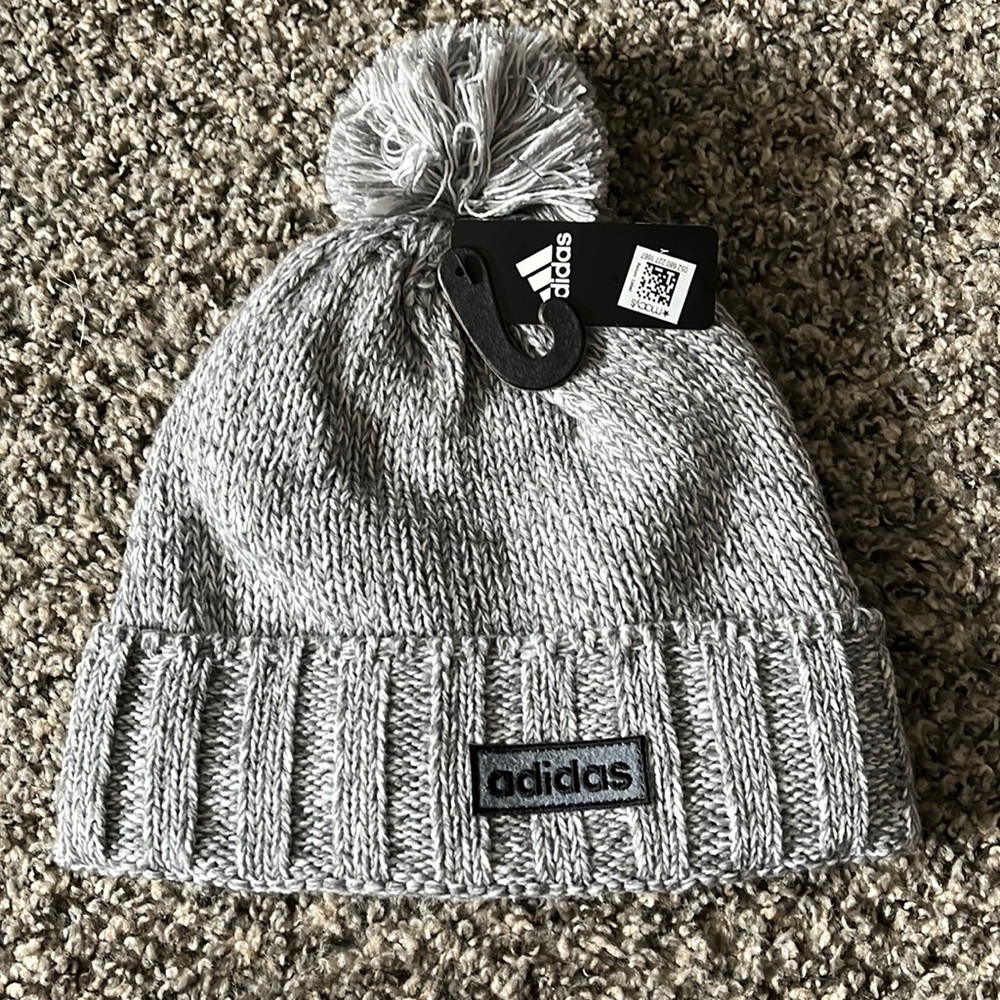 Light grey adidas beanie